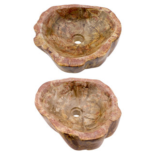 Indomarmer Polished Petrified Wood Washbasin Set