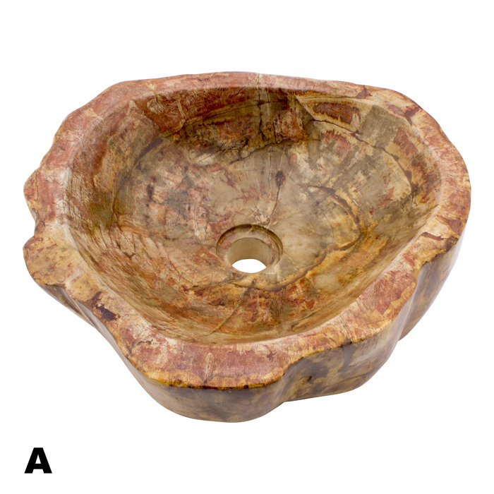 Indomarmer Polished Petrified Wood Washbasin Set