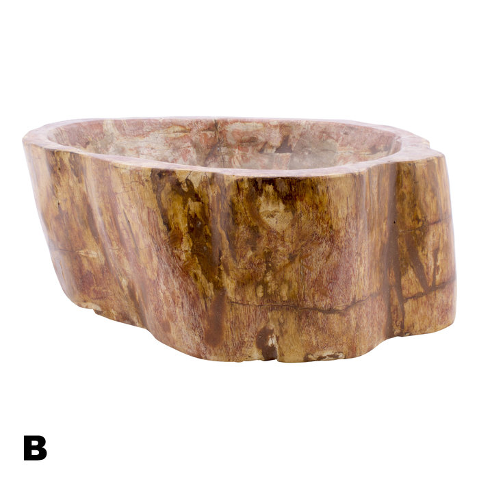 Indomarmer Gepolijste Set Waskommen van Versteend Hout