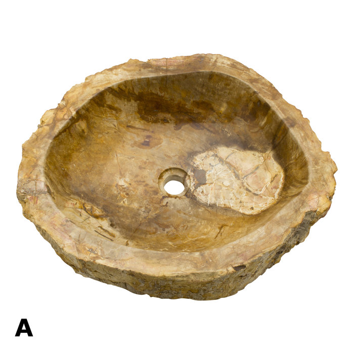 Indomarmer Set Waschbecken aus Versteinertes Holz