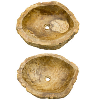 Indomarmer Set Waschbecken aus Versteinertes Holz