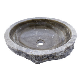 Indomarmer Waschbecken aus Schwarzem Onyx 50x42x15cm