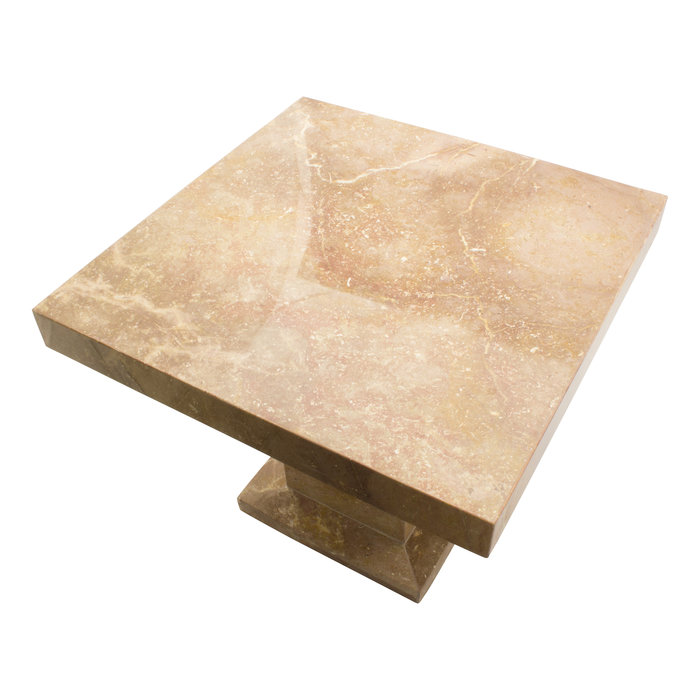 Indomarmer Bijzettafel Vierkant 50x50x40 cm Rood Marmer