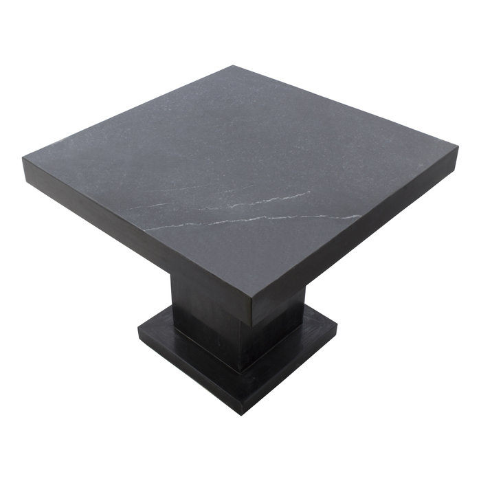 Indomarmer Bijzettafel Vierkant 50x50x40 cm Zwart Marmer