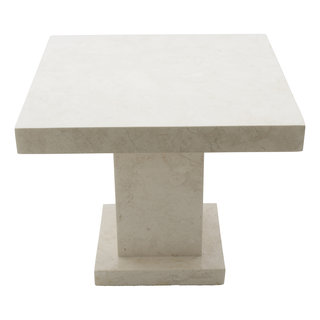 Indomarmer Bijzettafel Vierkant 50x50x40 cm Crème Marmer