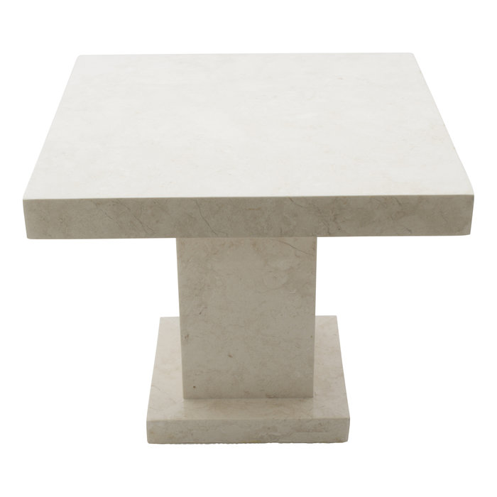 Indomarmer Bijzettafel Vierkant 50x50x40 cm Crème Marmer