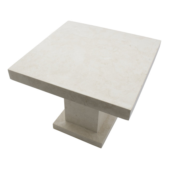 Indomarmer Bijzettafel Vierkant 50x50x40 cm Crème Marmer