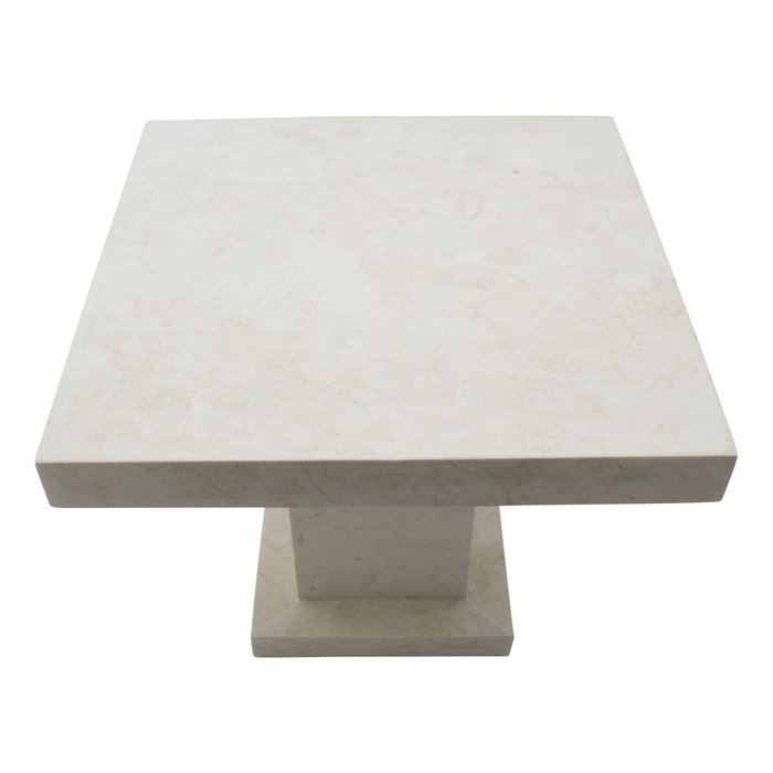 Indomarmer Bijzettafel Vierkant 50x50x40 cm Crème Marmer