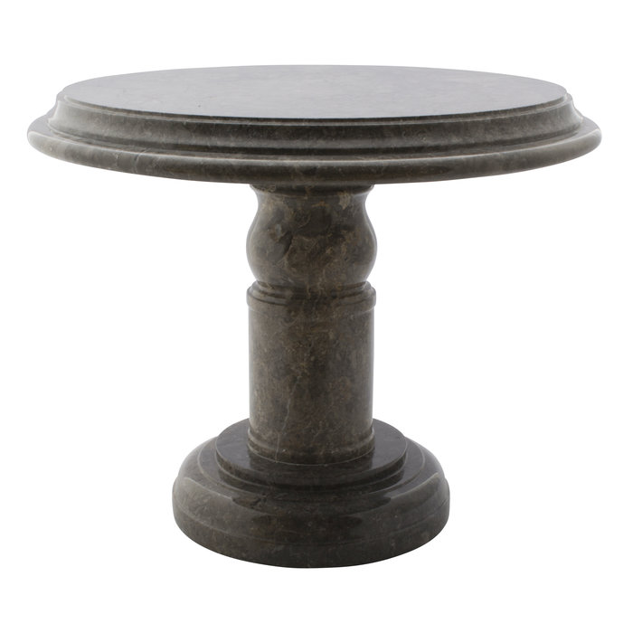 Indomarmer Bijzettafel Rond Ø50xH40 cm Grijs Marmer