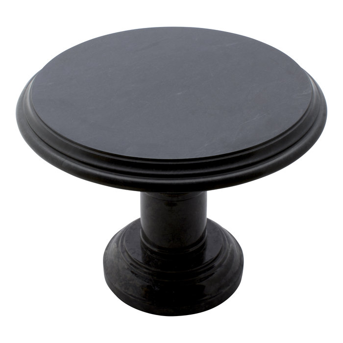 Indomarmer Beistelltisch Rund Ø50xH40 cm Schwarz Marmor