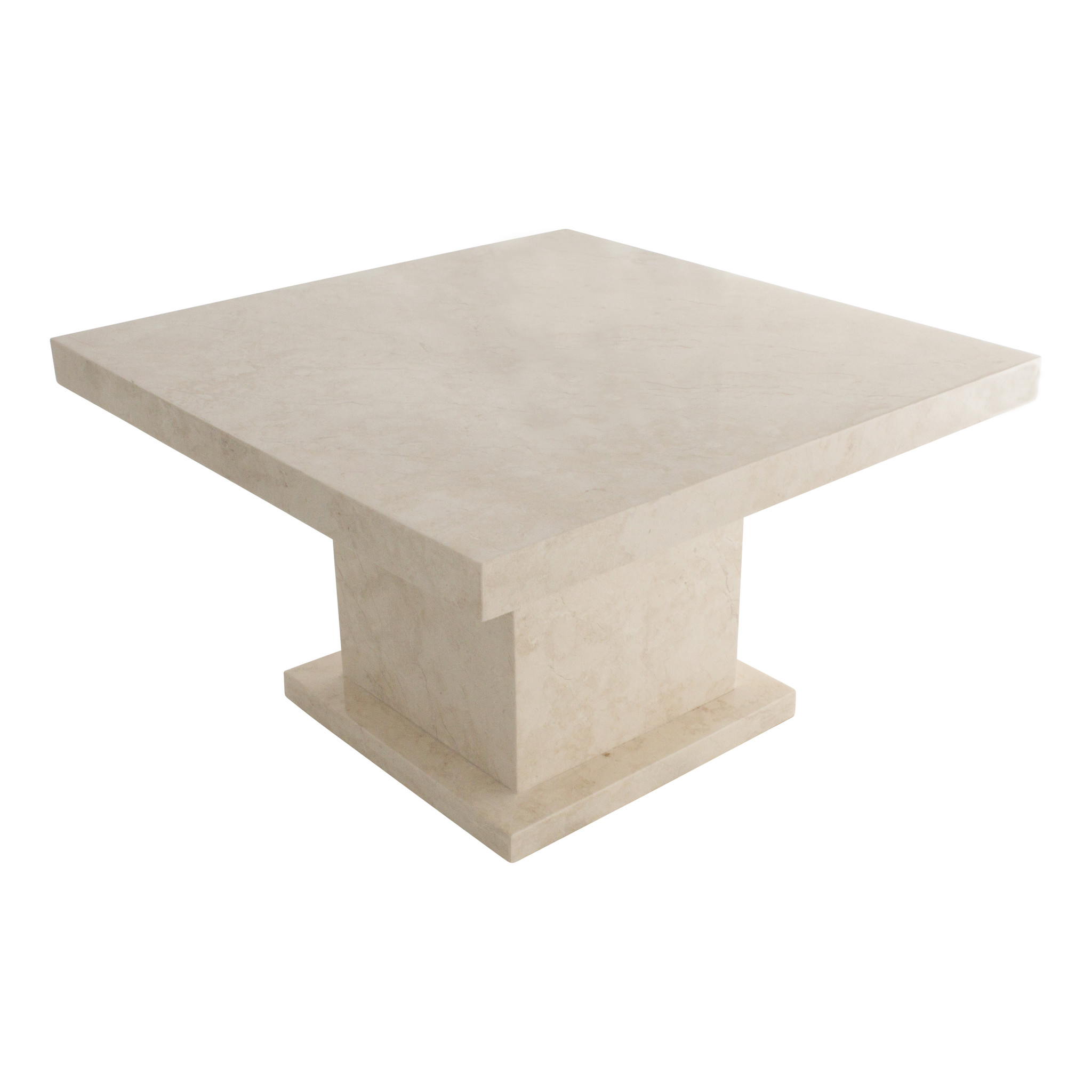 Paine Gillic Uitbeelding Luik Salontafel Vierkant 80x80x45 cm Crème Marmer - IndoMarmer