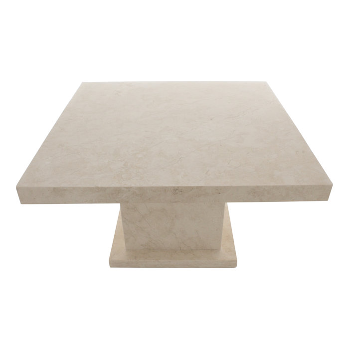 Indomarmer Salontafel Vierkant 80x80x45 cm Crème Marmer