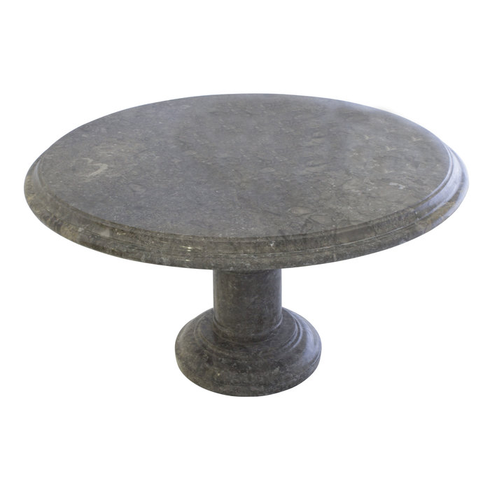 Indomarmer Couchtisch Rund Ø80xH45 cm Grauer Marmor