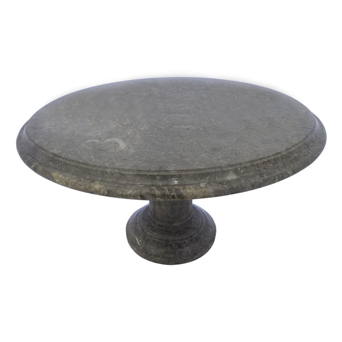 Indomarmer Couchtisch Rund Ø80xH45 cm Grauer Marmor