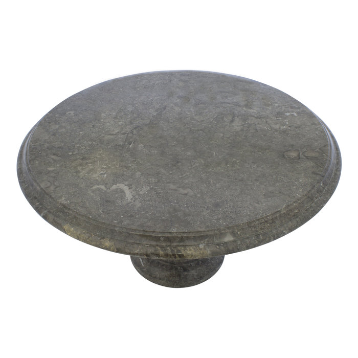 Indomarmer Couchtisch Rund Ø80xH45 cm Grauer Marmor