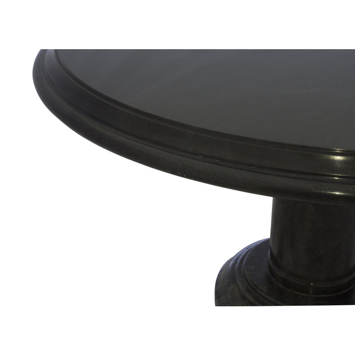 Indomarmer Couchtisch Rund Ø80xH45 cm Schwarz Marmor