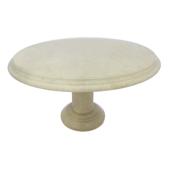 Indomarmer Couchtisch Rund Ø80xH45 cm Creme Marmor