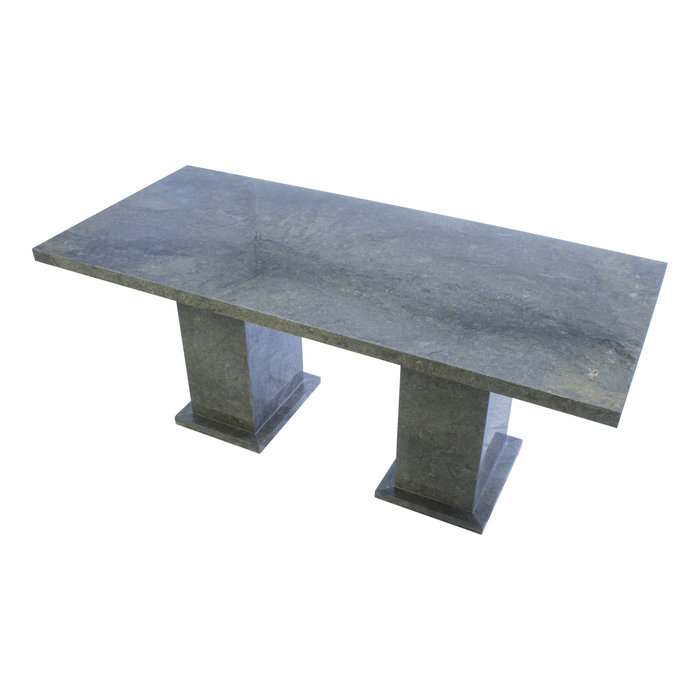 Indomarmer Eettafel Rechthoek 200x90x79 cm Grijs Marmer