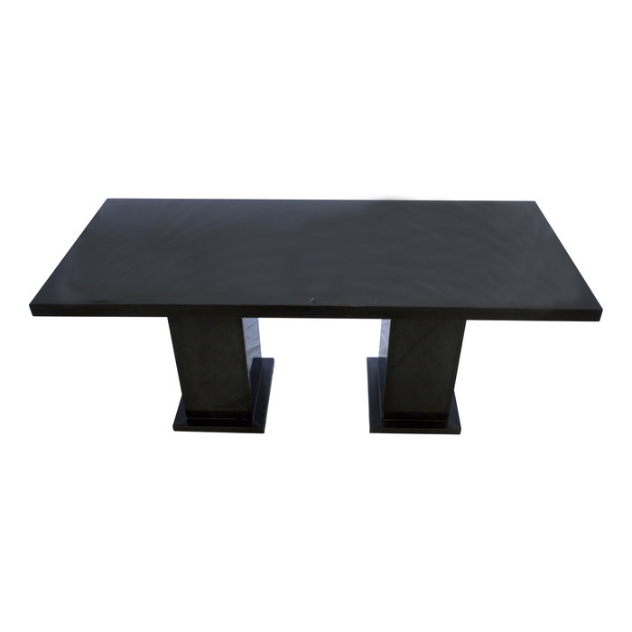 Indomarmer Eettafel Rechthoek 200x90x79 cm Zwart Marmer