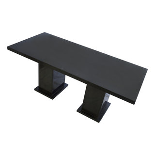 Indomarmer Esstisch Rechteck 200x90x79 cm Schwarz Marmor