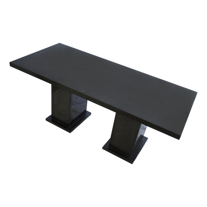 Indomarmer Eettafel Rechthoek 200x90x79 cm Zwart Marmer
