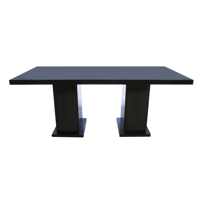 Indomarmer Eettafel Rechthoek 200x90x79 cm Zwart Marmer
