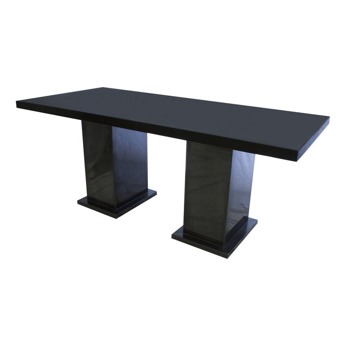 Indomarmer Eettafel Rechthoek 200x90x79 cm Zwart Marmer