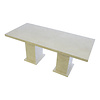 Dining Table Rectangle 200x90x79 cm Cream Marble