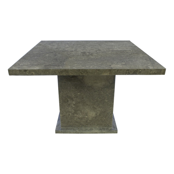 Indomarmer Eettafel Vierkant 120x120x79 cm Grijs Marmer