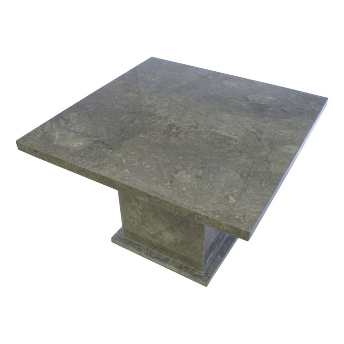 Indomarmer Eettafel Vierkant 120x120x79 cm Grijs Marmer