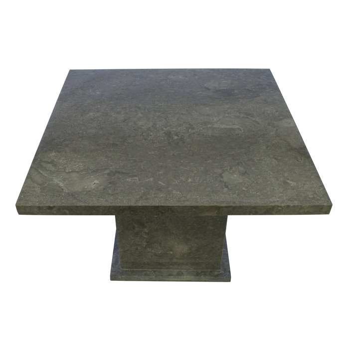 Indomarmer Eettafel Vierkant 120x120x79 cm Grijs Marmer