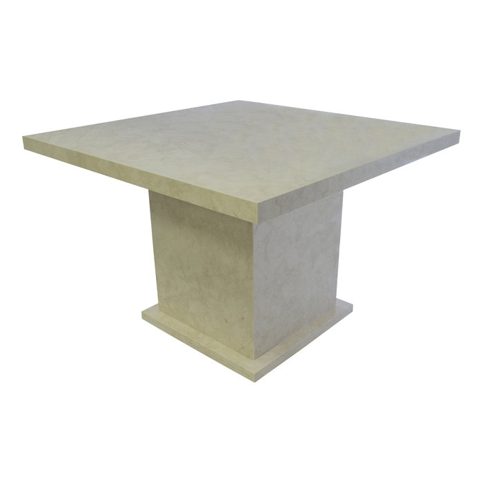 Indomarmer Eettafel Vierkant 120x120x79 cm Crème Marmer