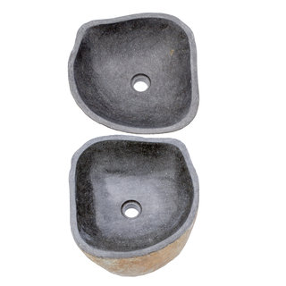 Indomarmer Set Waschbecken aus Flussstein