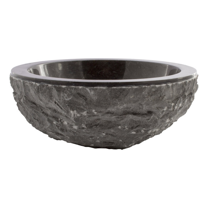 Indomarmer Schwarz Marmor WC-Becken Full-Marmo  Ø 30 x H 12 cm