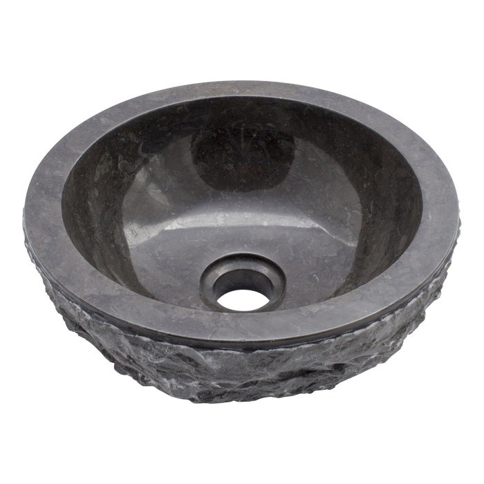 Indomarmer Schwarz Marmor WC-Becken Full-Marmo  Ø 30 x H 12 cm