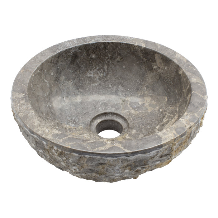 Indomarmer Toiletfontein Full-Marmo Grijs Marmer Ø 30 x H 12 cm