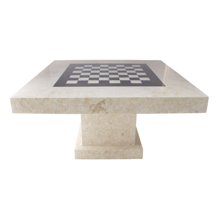 Indomarmer Schachtisch Quadrat 80x80x45 cm Creme Marmor