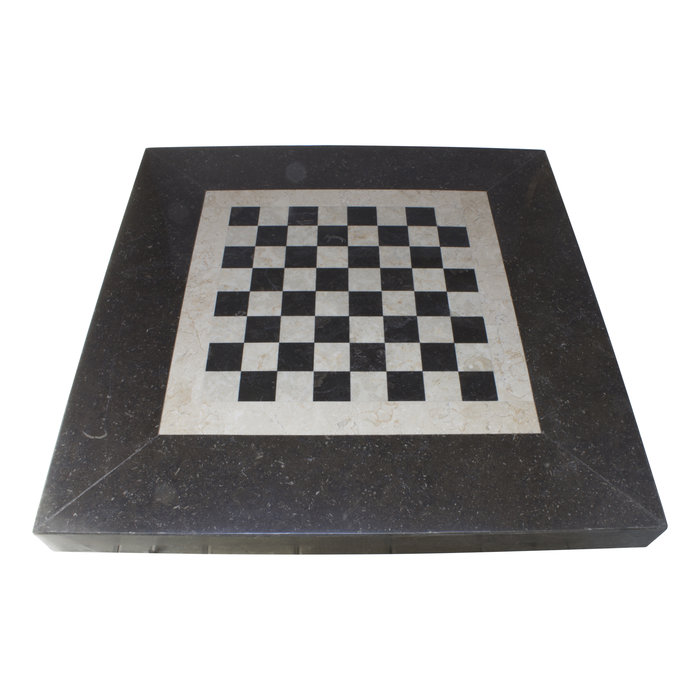 Indomarmer Schaaktafel Vierkant 80x80x45 cm Zwart Marmer