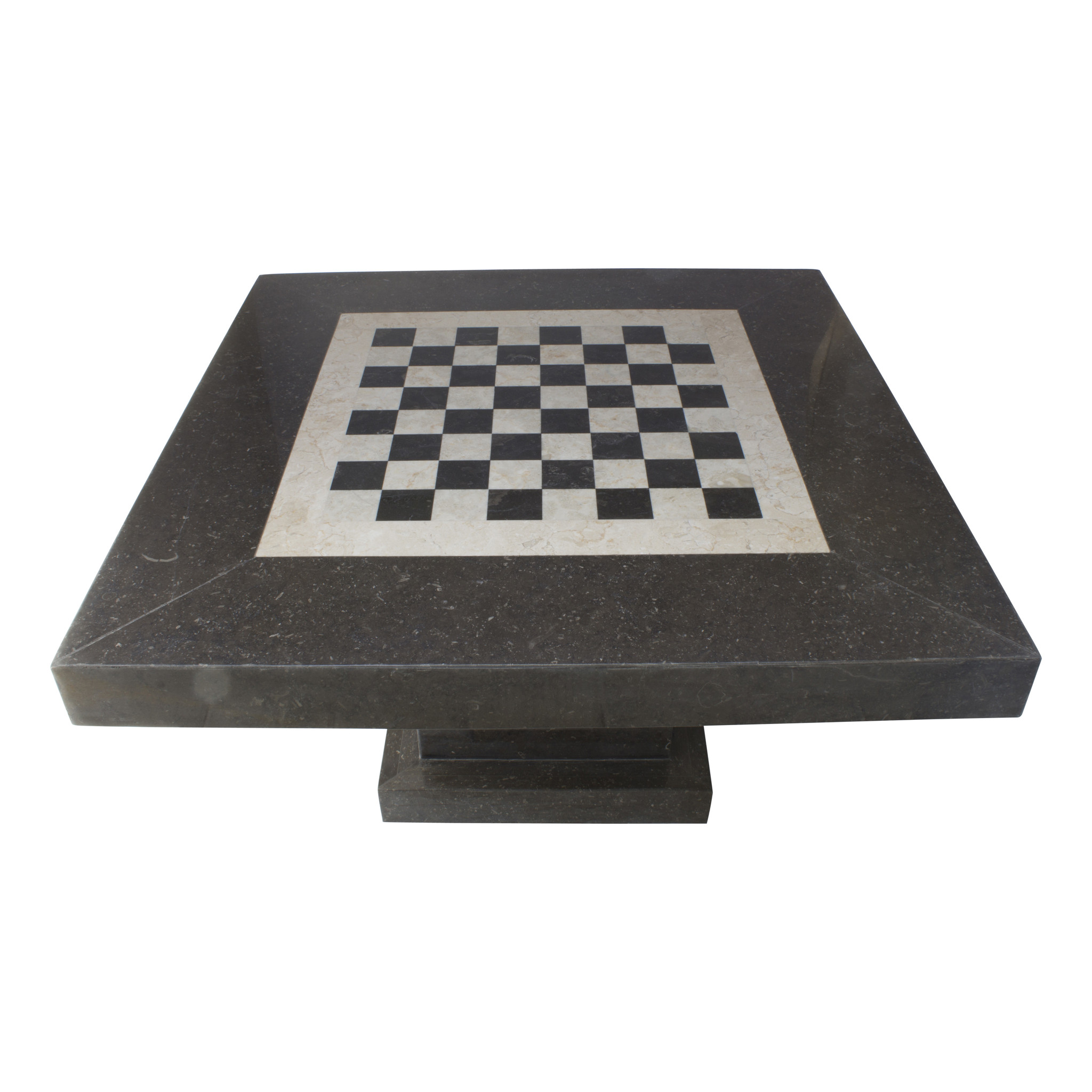 Indomarmer Chess table Square 80x80x45 cm Black Marble