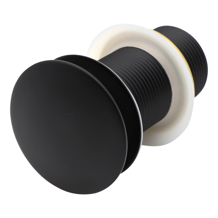 Indomarmer Pop-Up Ablaufventil mit langem Schaft 9 cm Mattschwarz