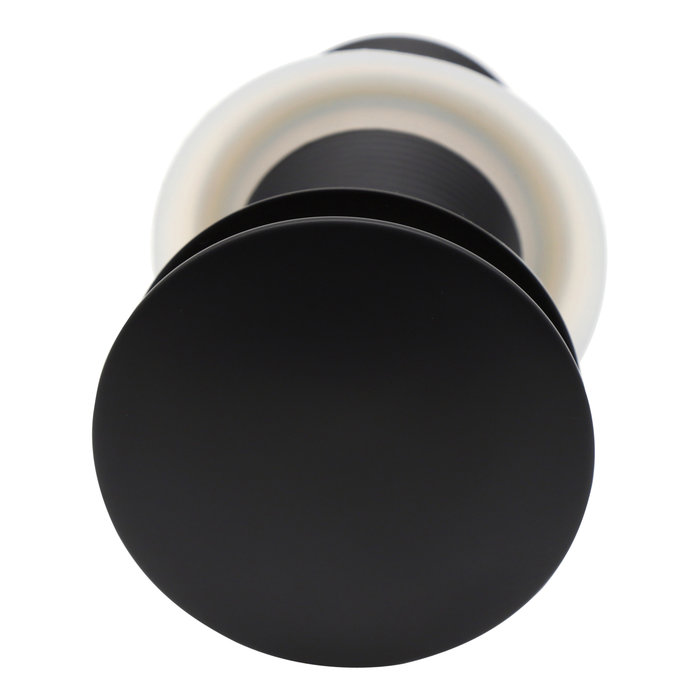 Indomarmer Pop-Up Ablaufventil mit langem Schaft 9 cm Mattschwarz