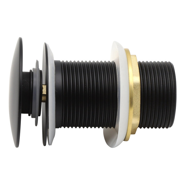 Indomarmer Pop-Up Ablaufventil mit langem Schaft 9 cm Mattschwarz