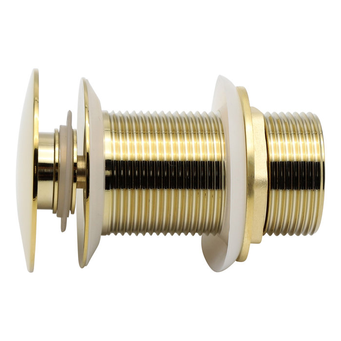 Indomarmer Pop-Up Ablaufventil mit langem Schaft 9 cm Titangold