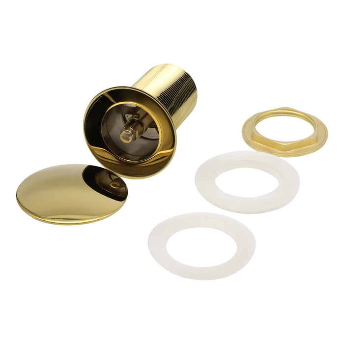 Indomarmer Pop-up Afvoerplug met Lange Schacht 9 cm Titanium Goud