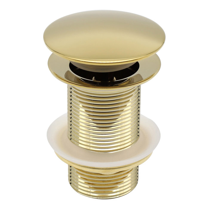 Indomarmer Pop-up Afvoerplug met Lange Schacht 9 cm Titanium Goud