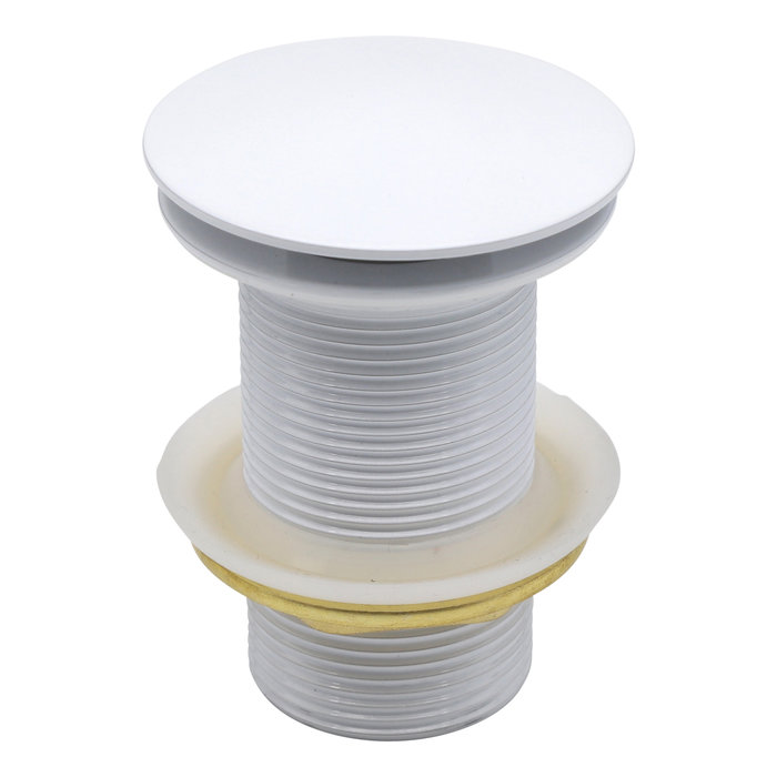 Indomarmer Pop-Up Ablaufventil mit langem Schaft 9 cm Weiß