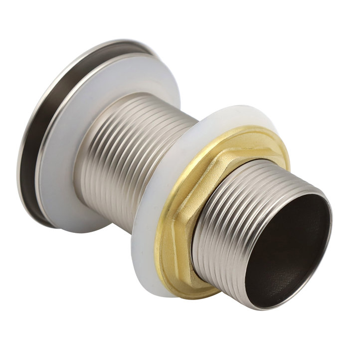 Indomarmer Pop-up Afvoerplug met Lange Schacht 9 cm Geborsteld nikkel