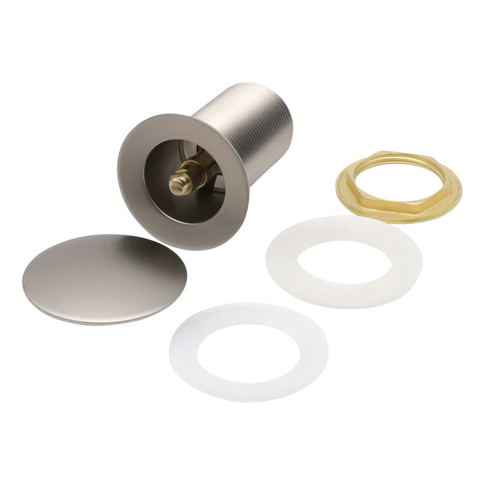 Indomarmer Pop-up Afvoerplug met Lange Schacht 9 cm Geborsteld nikkel