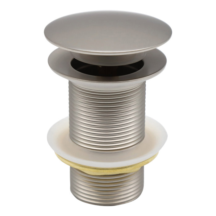 Indomarmer Pop-up Afvoerplug met Lange Schacht 9 cm Geborsteld nikkel