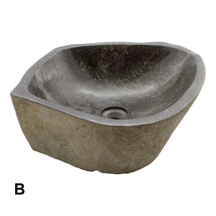 Indomarmer Set Waschbecken aus Flussstein